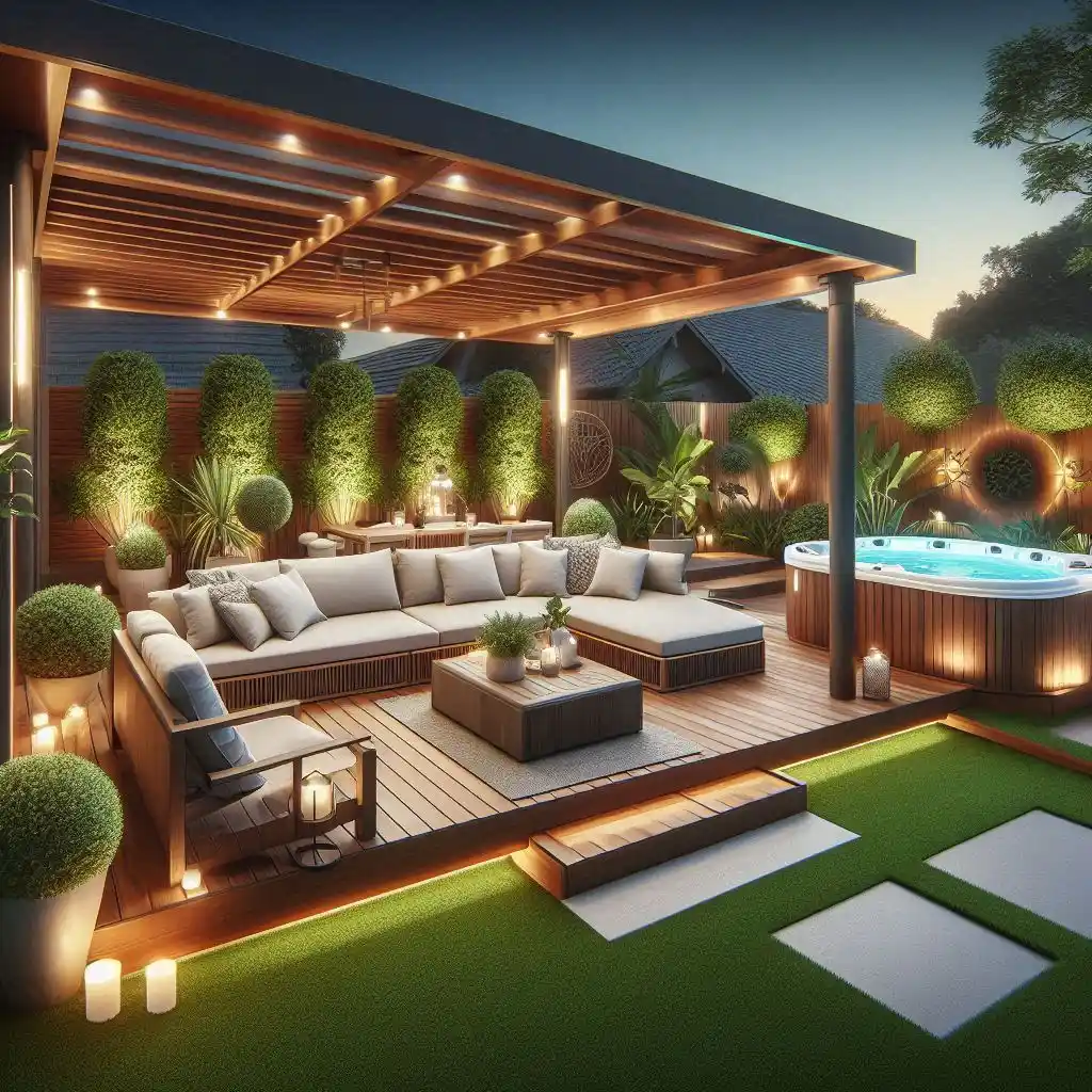دمج الاضاءة مع تصاميم حدائق منزلية