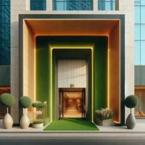 تركيب عشب صناعي للجدران في مدخل الفنادق والشركات